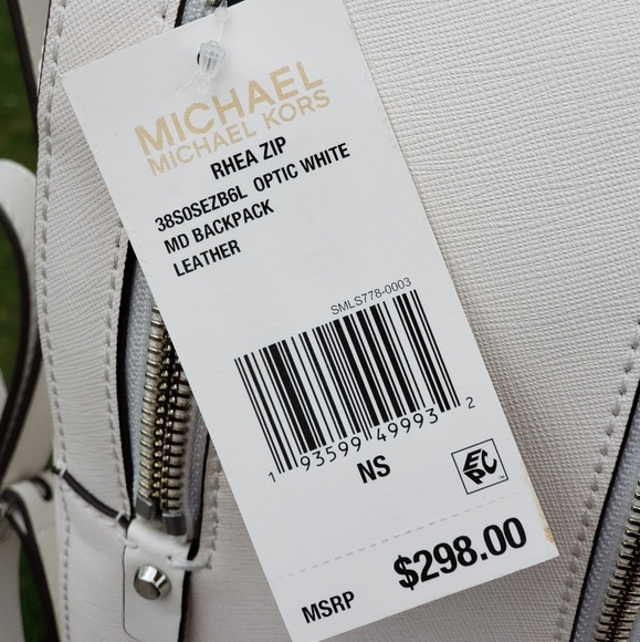 Michael Kors Rhea Medium Backpack White - Picture 3 of 8